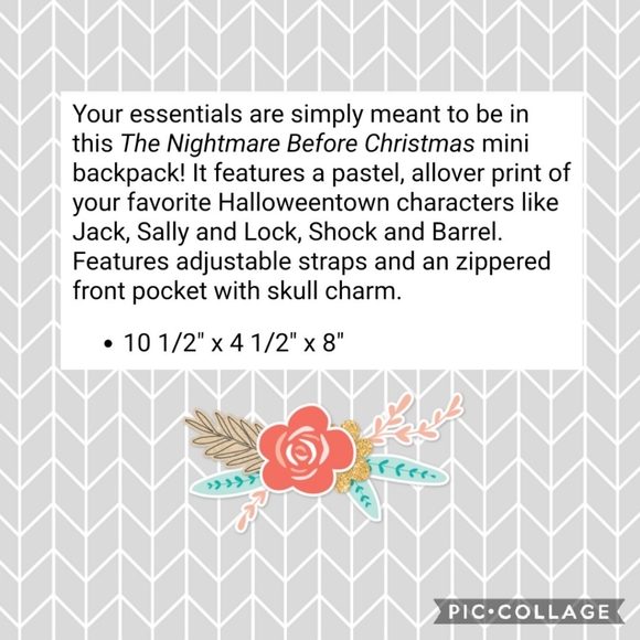 DISNEY Nightmare Before Christmas Mini Backpack - Picture 4 of 9